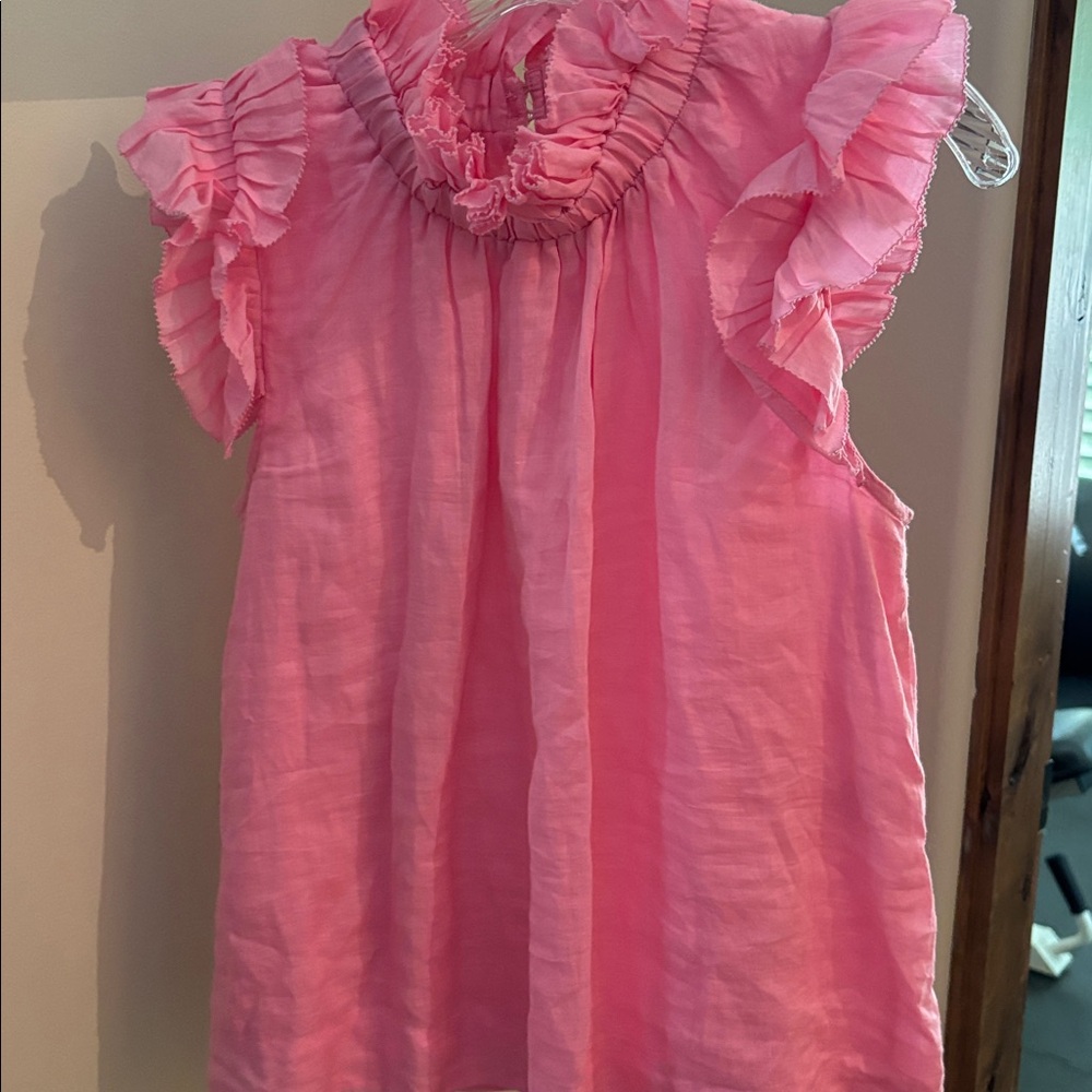 Pink Sea size medium Ruffled Sleeveless Blouse